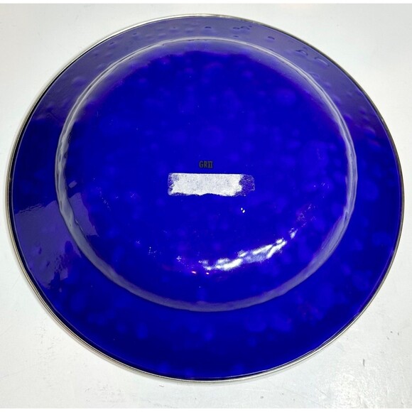 The Golden Rabbit II Blue Enamel Snowman Bowl Winter Denise S Harvey Christmas - Picture 7 of 7